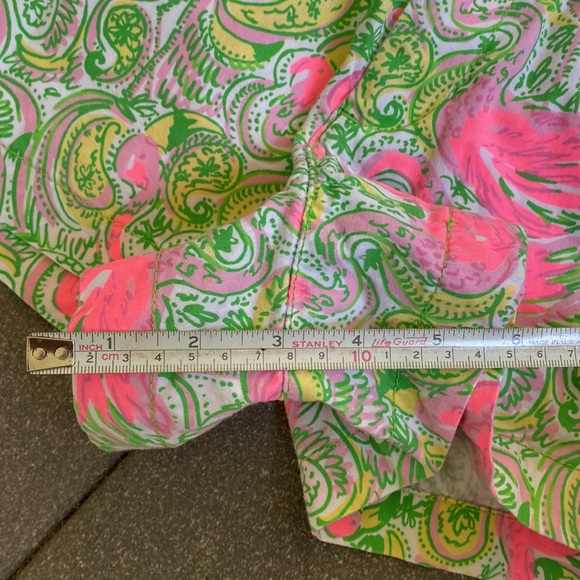 Lilly Pulitzer The Walsh Short Hot Wings 2 Flamingo Pink Green EUC - Picture 8 of 8